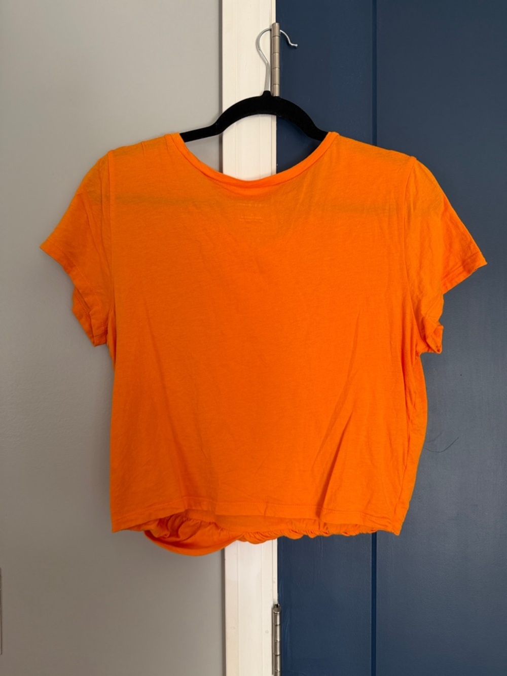 Anthropologie Bright Orange Draped Short-Sleeve Tee - Picture 3 of 3